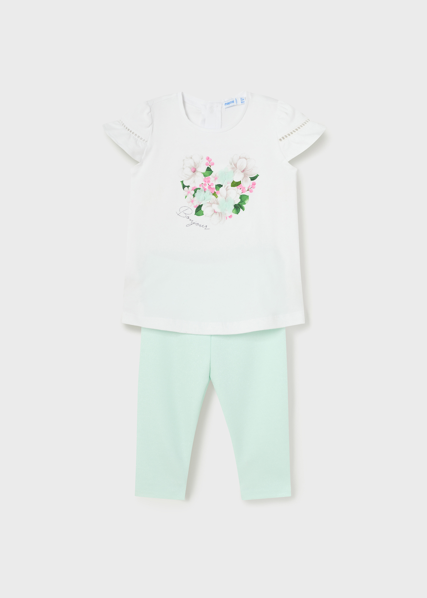 Conjunto de duas peças com calça legging e camiseta para bebê