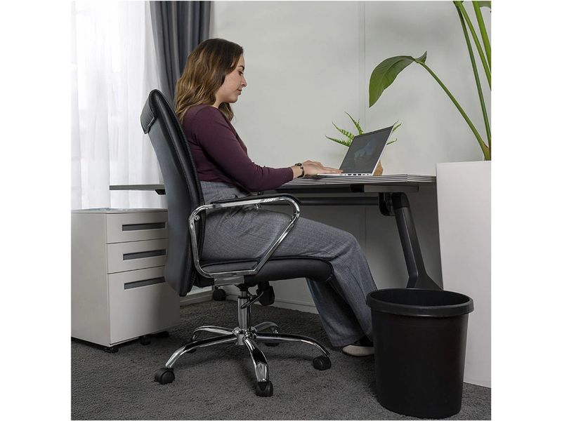 Contini Bürostuhl Comfort Schwarz Drehbarer Stuhl mit Armlehnen