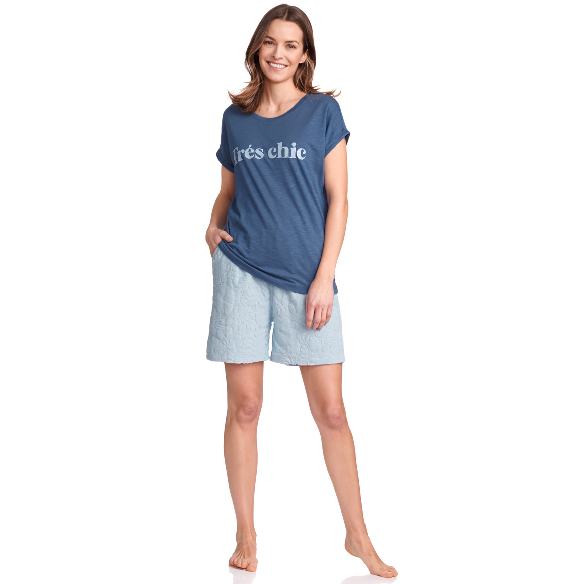 Gina Benotti Damen T-Shirt mit Print blau