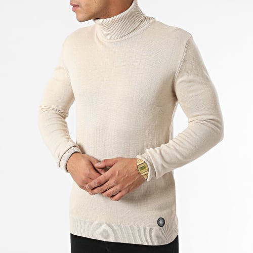 Pull Col Roulé Ocean Beige