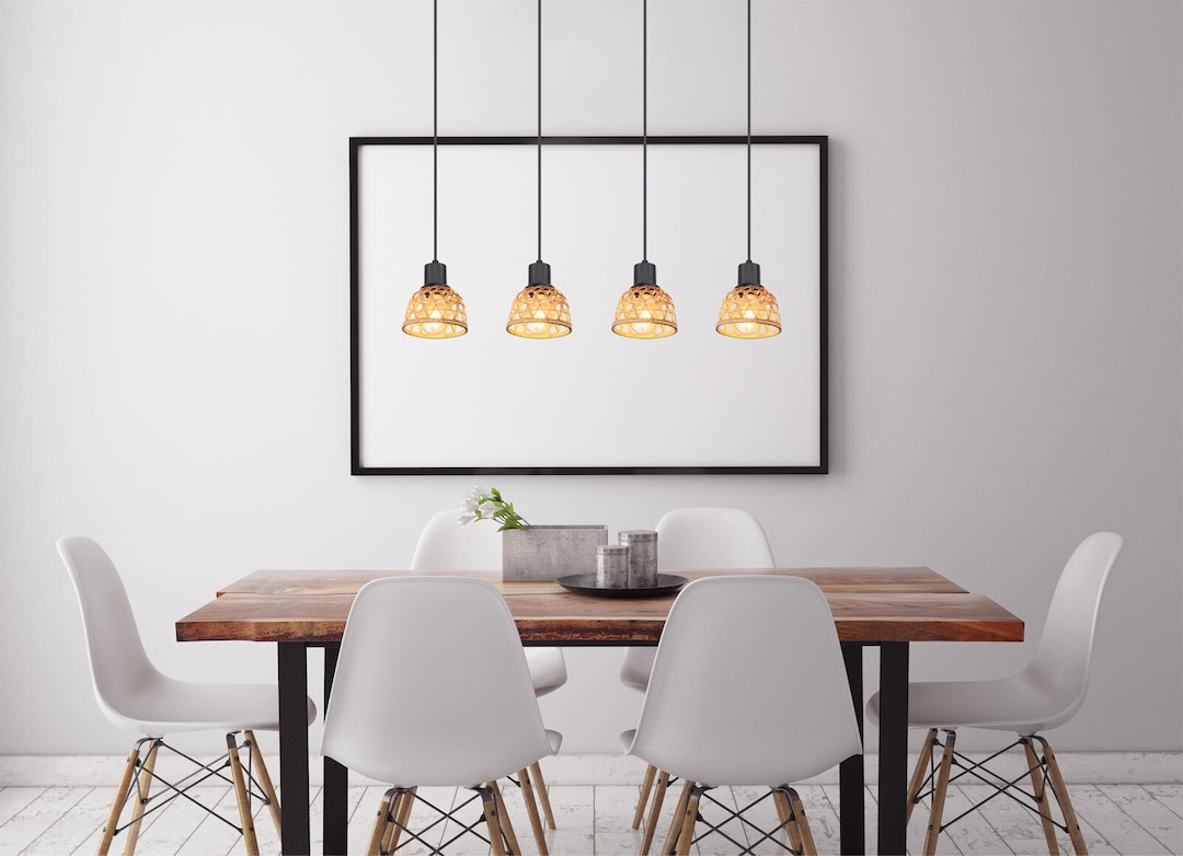 WENNA Pendellampe braun, schwarz 54053-4, B/H/T: 72 x 120 x 13 cm, Metall, Holz