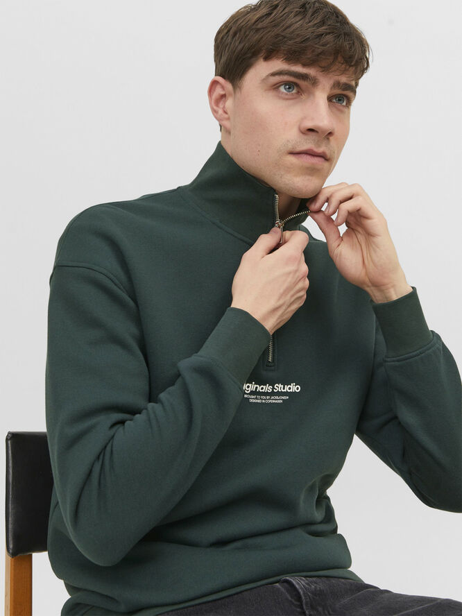 Jack & Jones JORVESTERBRO SWEAT QUARTER ZIP HN S Magical forest