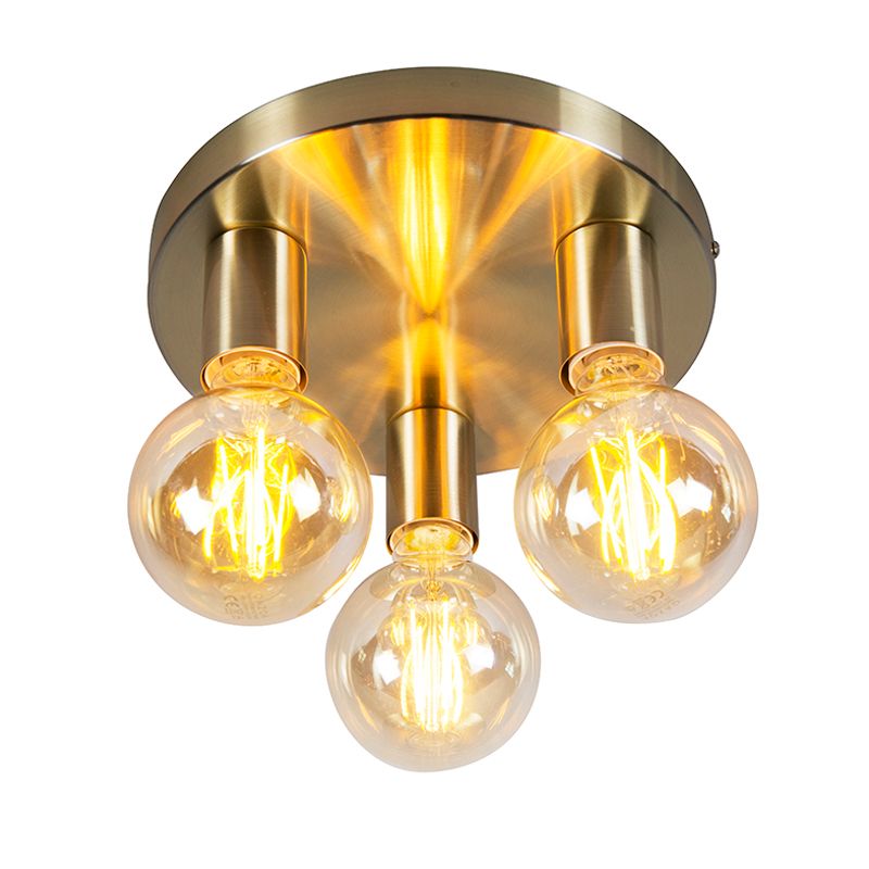Art Deco plafondlamp goud rond - Facil 3