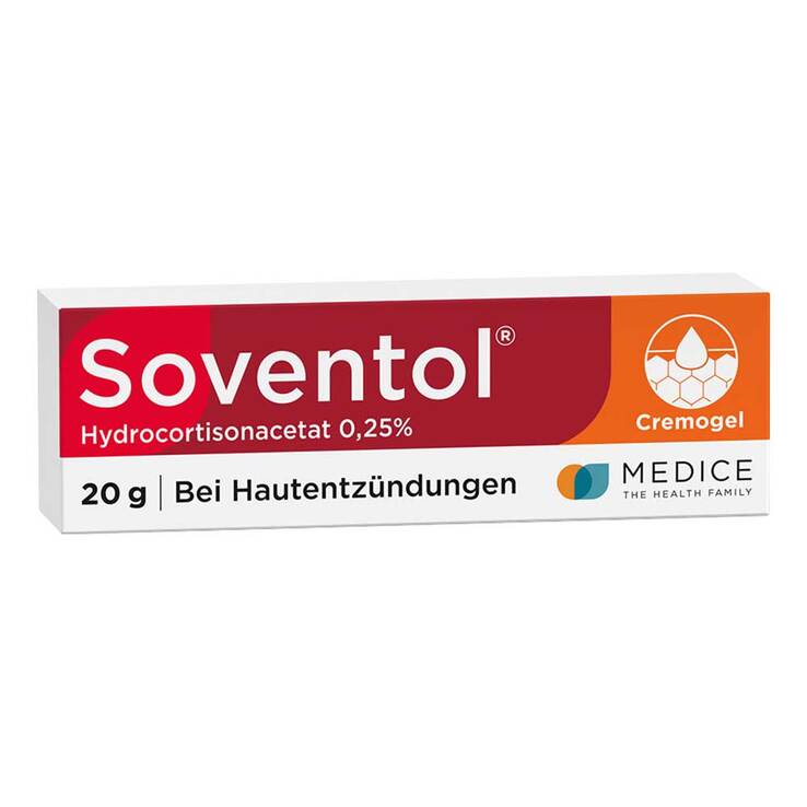 Soventol® Hydrocortisonacetat 0,25% Cremogel bei Hautentzündungen, 20 g