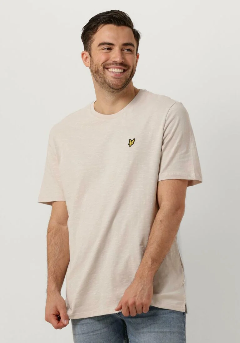 LYLE & SCOTT beige lyle & scott t-shirt slub t-shirt