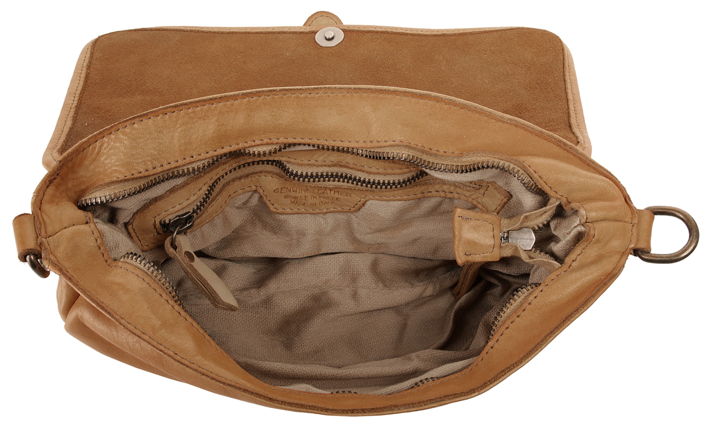 forty° Umhängetasche echt Leder, Made in Italy