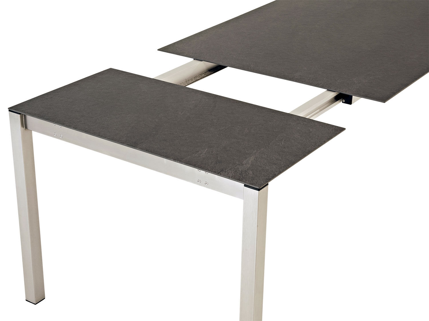 Ausziebarer Gartentisch mit Dektonplatte Dark Moon