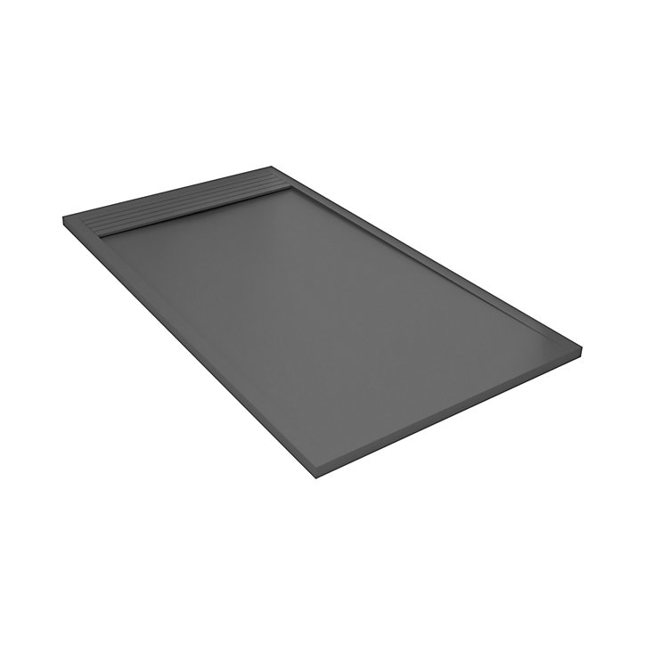 Receveur de douche rectangulaire en béton, 140 x 80 cm, anthracite, Homesight