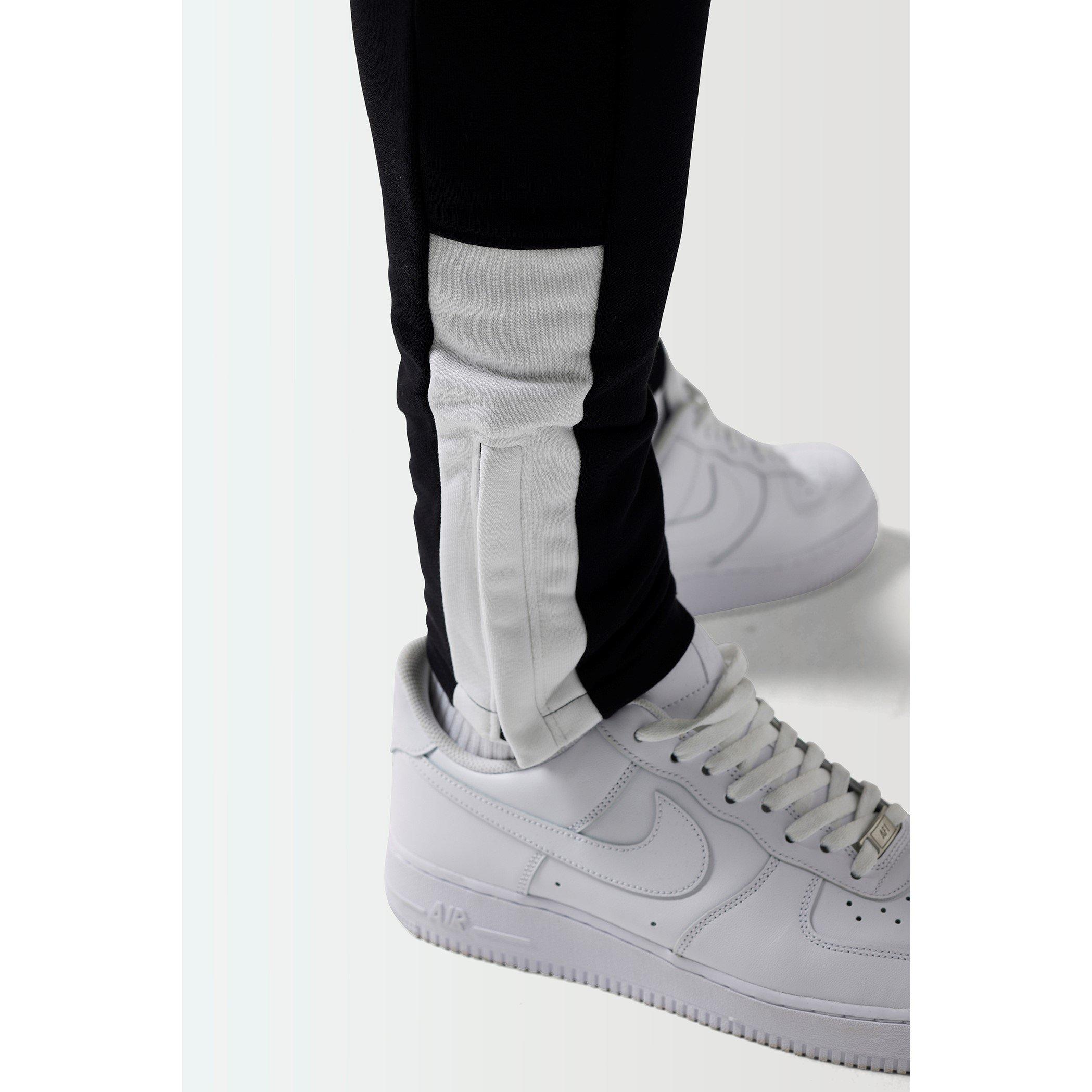 11 Degrees 11D Colour Block Slim Fit Joggers Black  White