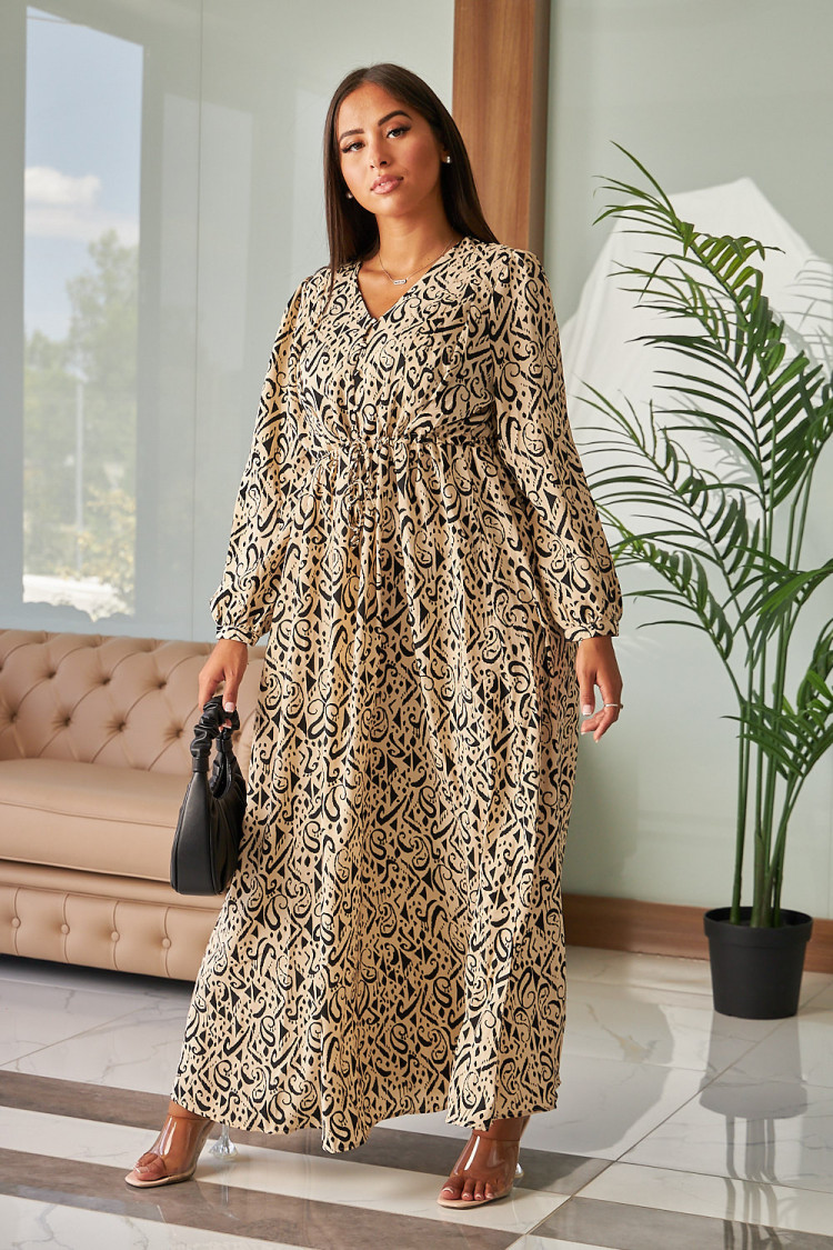 Robe beige a motif aztèque