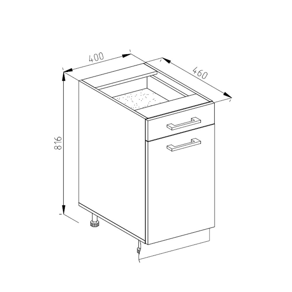 Vicco Schubunterschrank 40 cm Weiß Küchenschrank Unterschrank Küchenzeile R-Line
