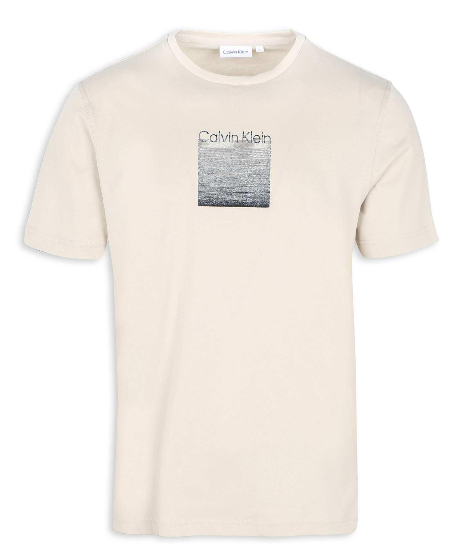 Tee-shirt col rond droit en coton bio | Beige