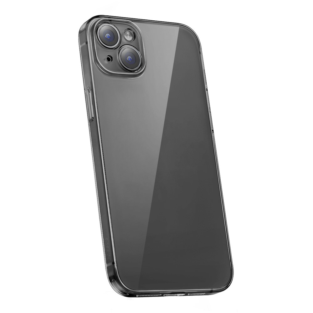 iPhone 14 Gummi Case Hülle mit Kameraschutz   Panzerglas - Transparent