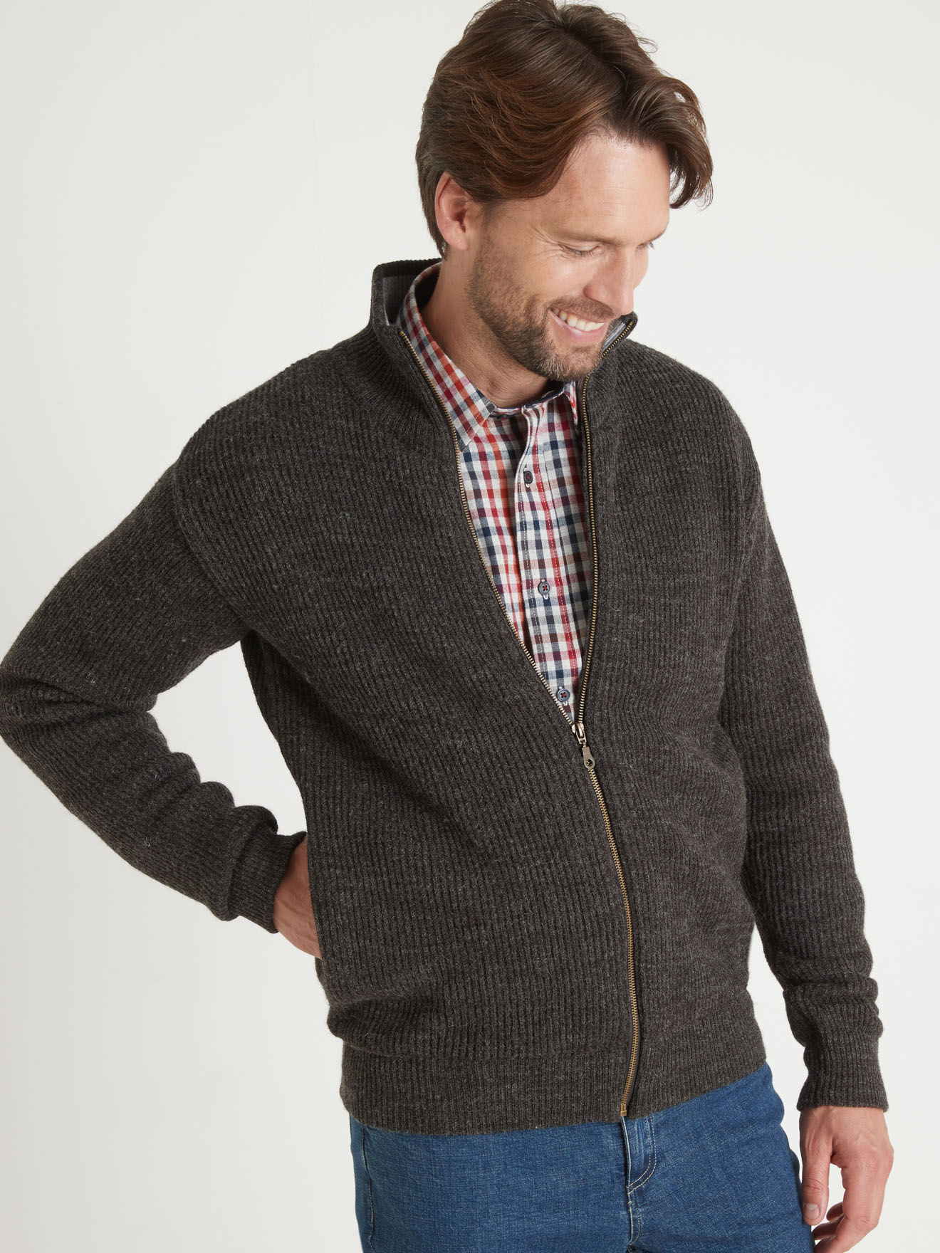 Blouson zippé 30% laine intérieur chaud