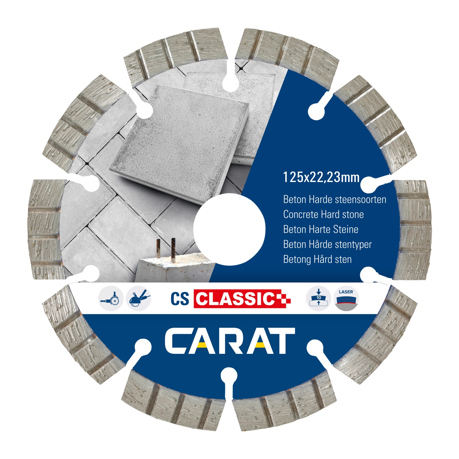 Carat CSC1253000 Diamantzaagblad voor droogzagen - 125 x 22,23mm - Beton