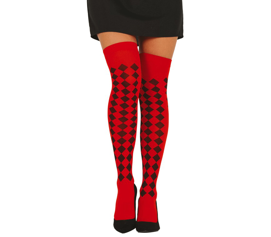 Panty Vierkant Rood Zwart