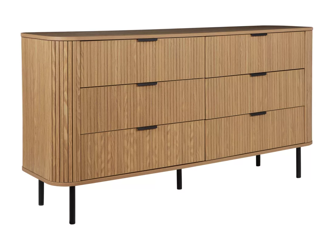 Commode à 6 tiroirs BRADLEY 81 cm Marron
