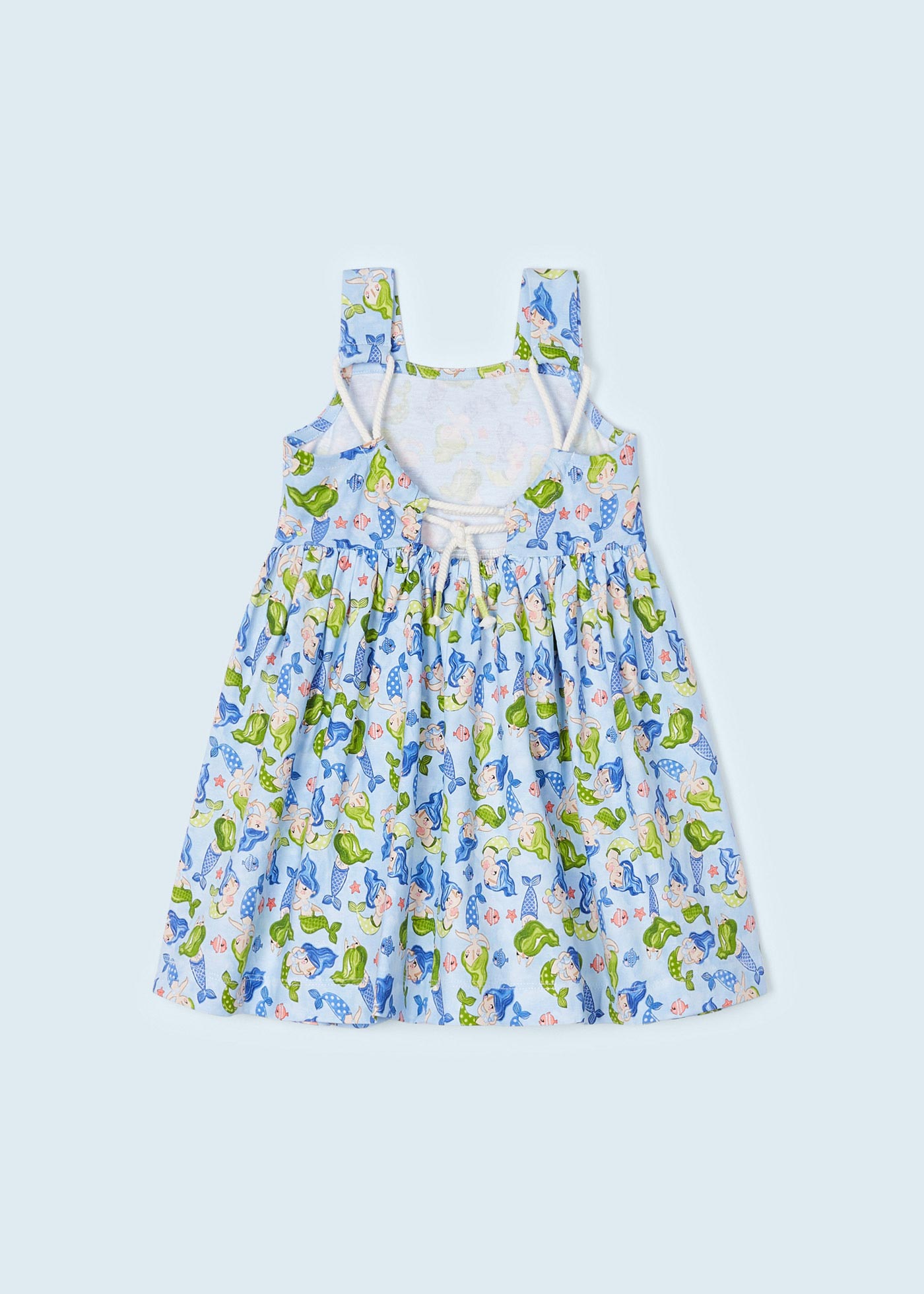 Vestido estampado em algodão sustentável para meninas