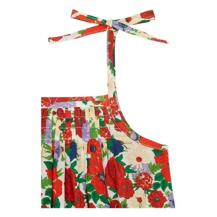 Lucas du Tertre Robe à Bretelles Violette Fleurs | Rouge
