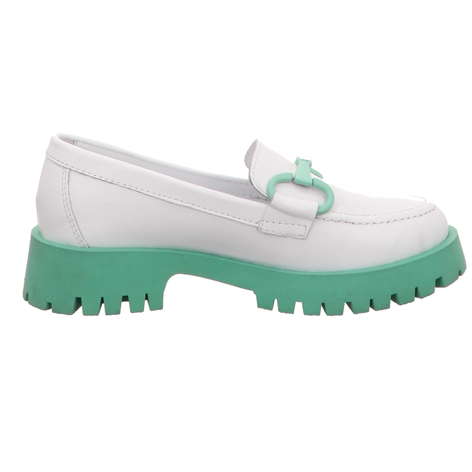 elbandi Loafer weiß grün weiss/weiss kombi