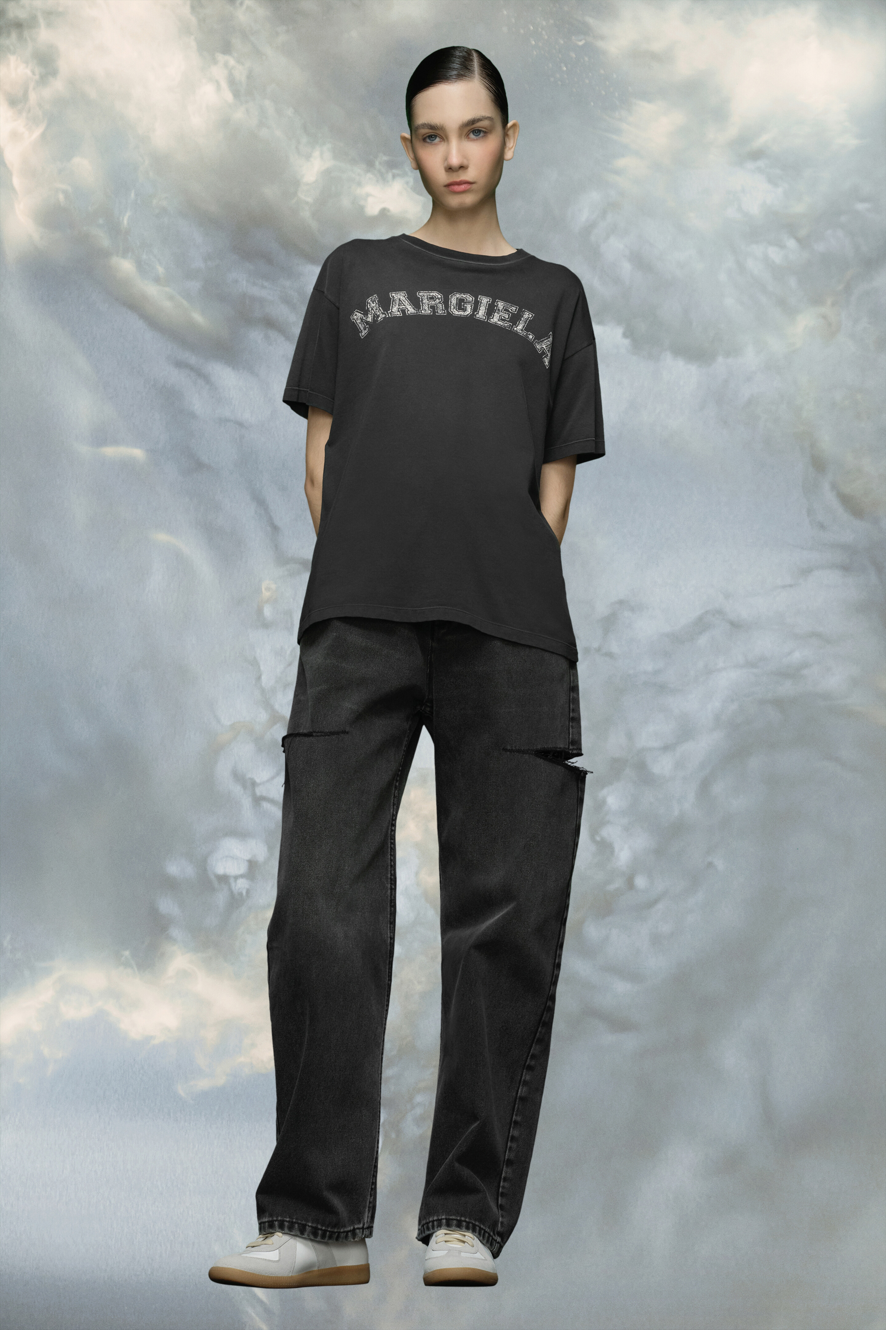 T-Shirt En Jersey De Coton À Logo Noir