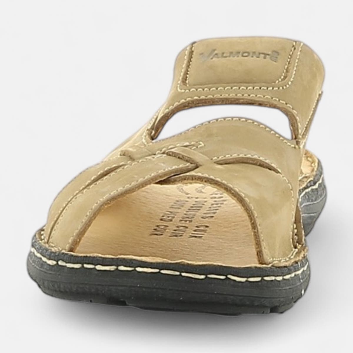 Nu-pieds Homme en cuir beige