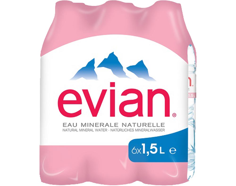 ÁGUA EVIAN MINERAL NATURAL PET 6X1.5L