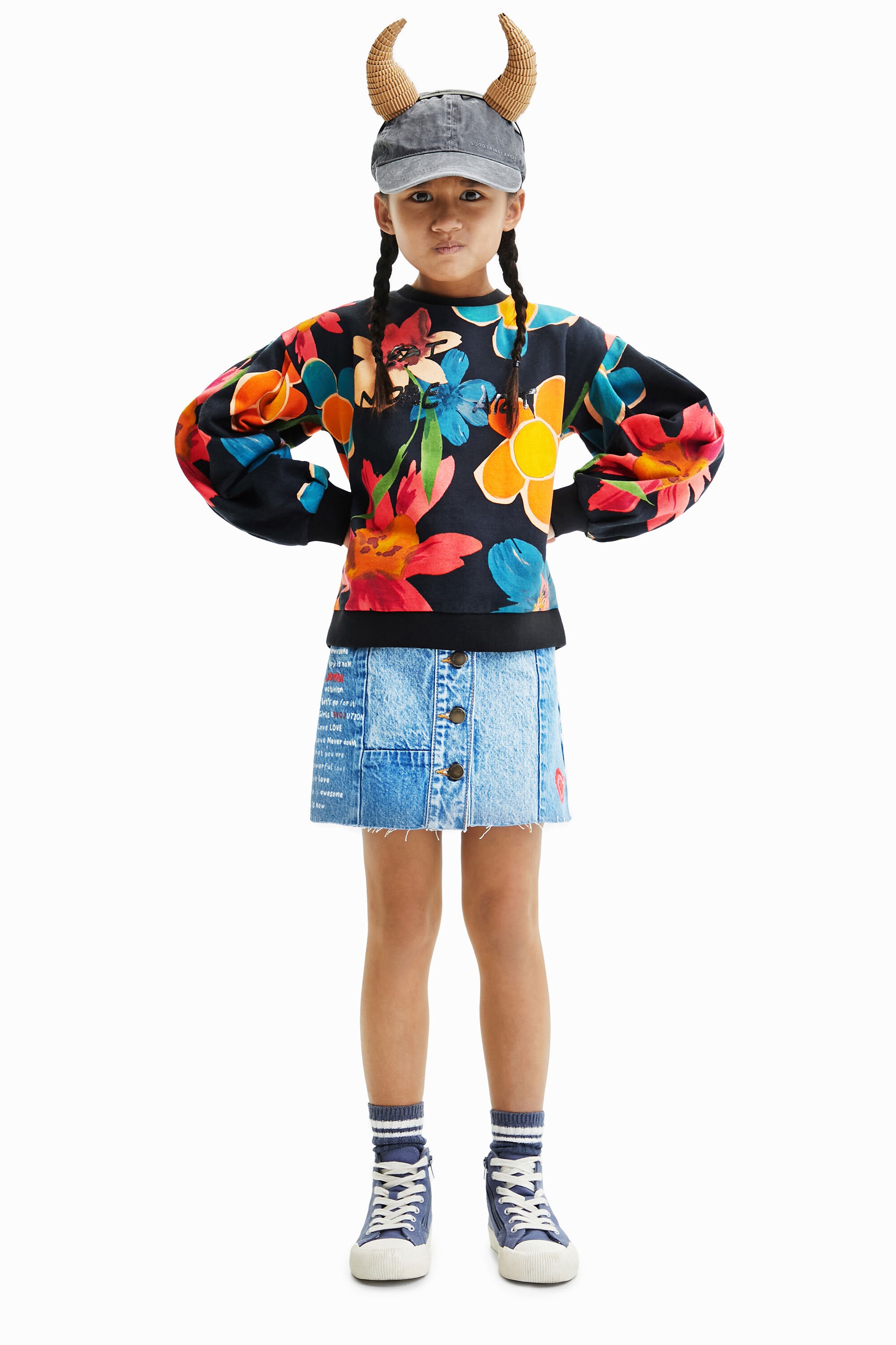 Sweat-shirt oversize fleuri