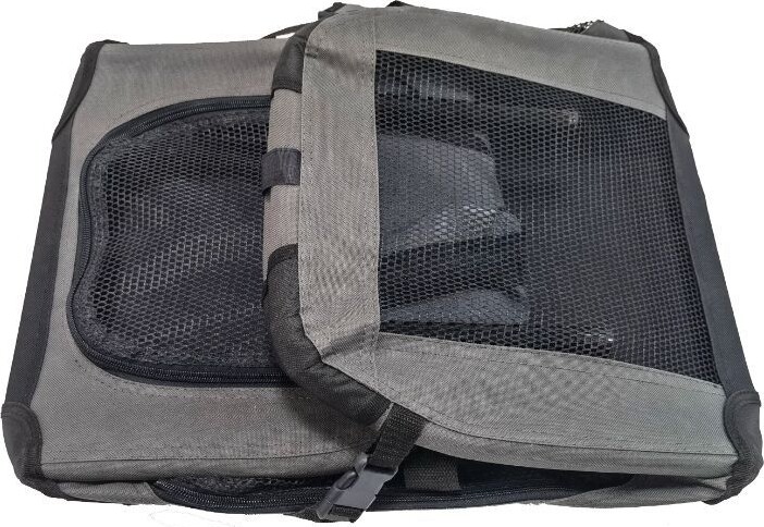 Transporttaske Til Dyr - Foldbar - 91 X 63 CM - Grå - Ls Petproducts