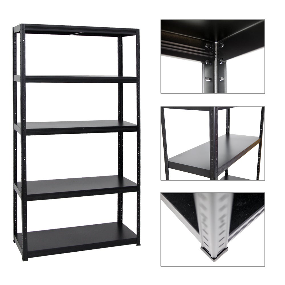 PROREGAL Heavy-Duty Stellingkast Steel Eagle HxBxD 180 x 100 x 40 cm Plankdraagvermogen 130 kg Zwart