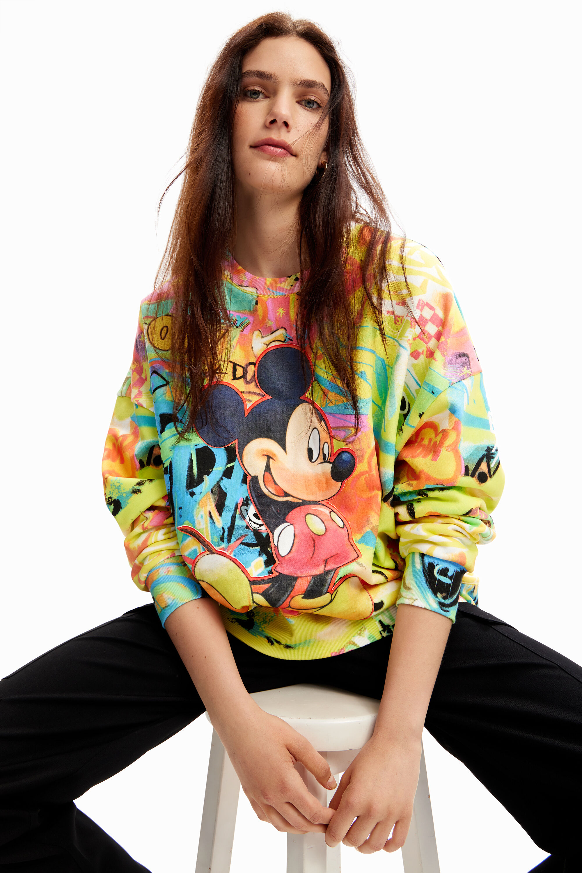 Sweat-shirt oversize Mickey Mouse
