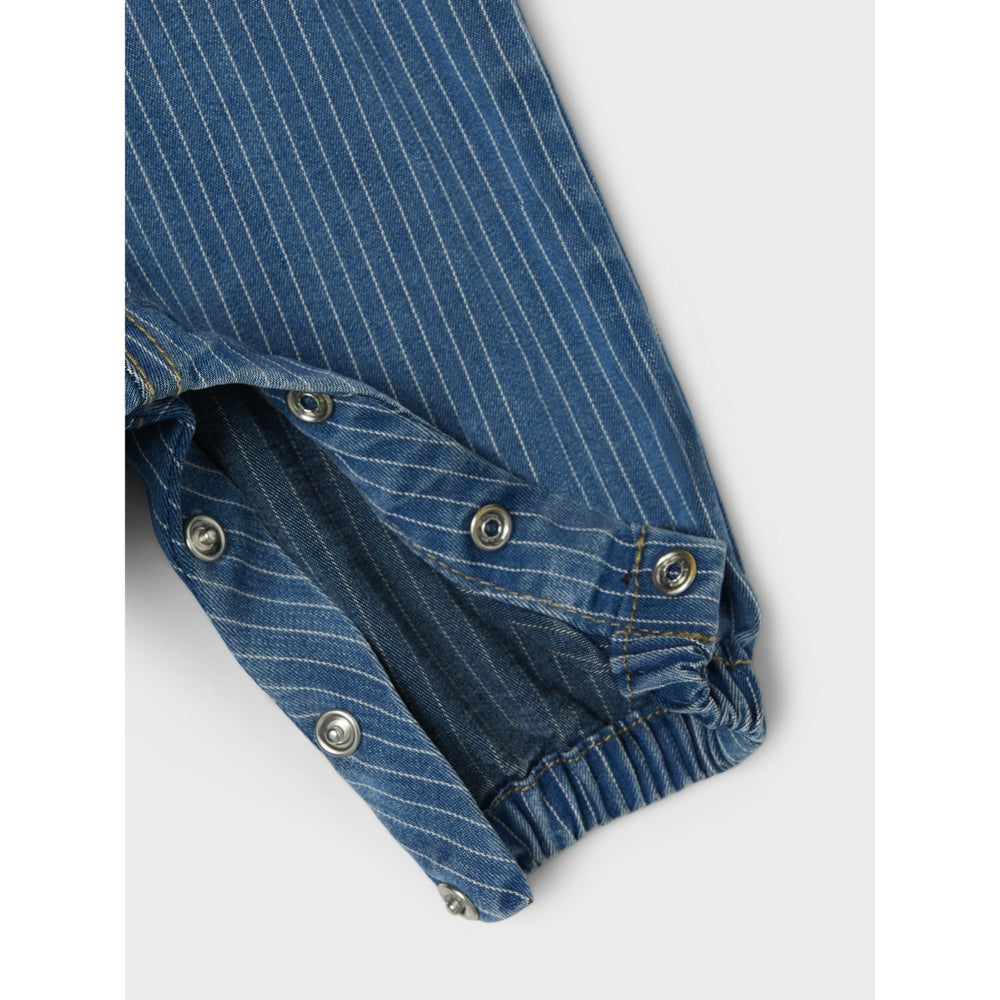 Køb Name It Medium Blue Denim Devin Stripe Denim Overall