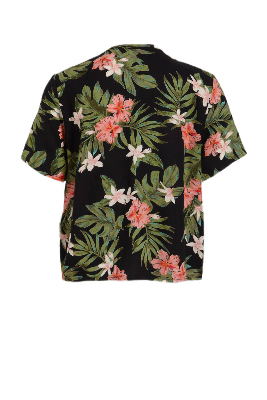PIECES KIDS blouse LPNYA met all over print zwart/groen/roze