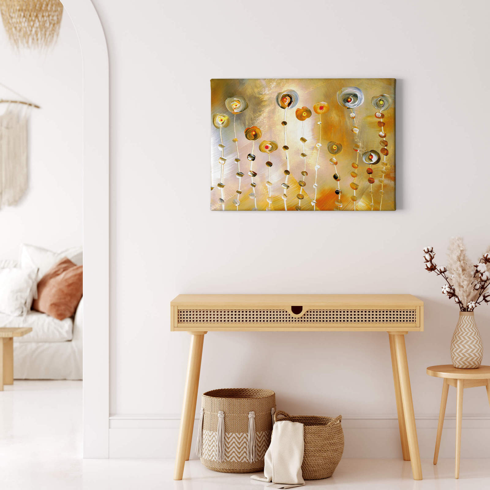 Leinwandbild GOLDENE AUGEN - beige-orange - 70x50 cm