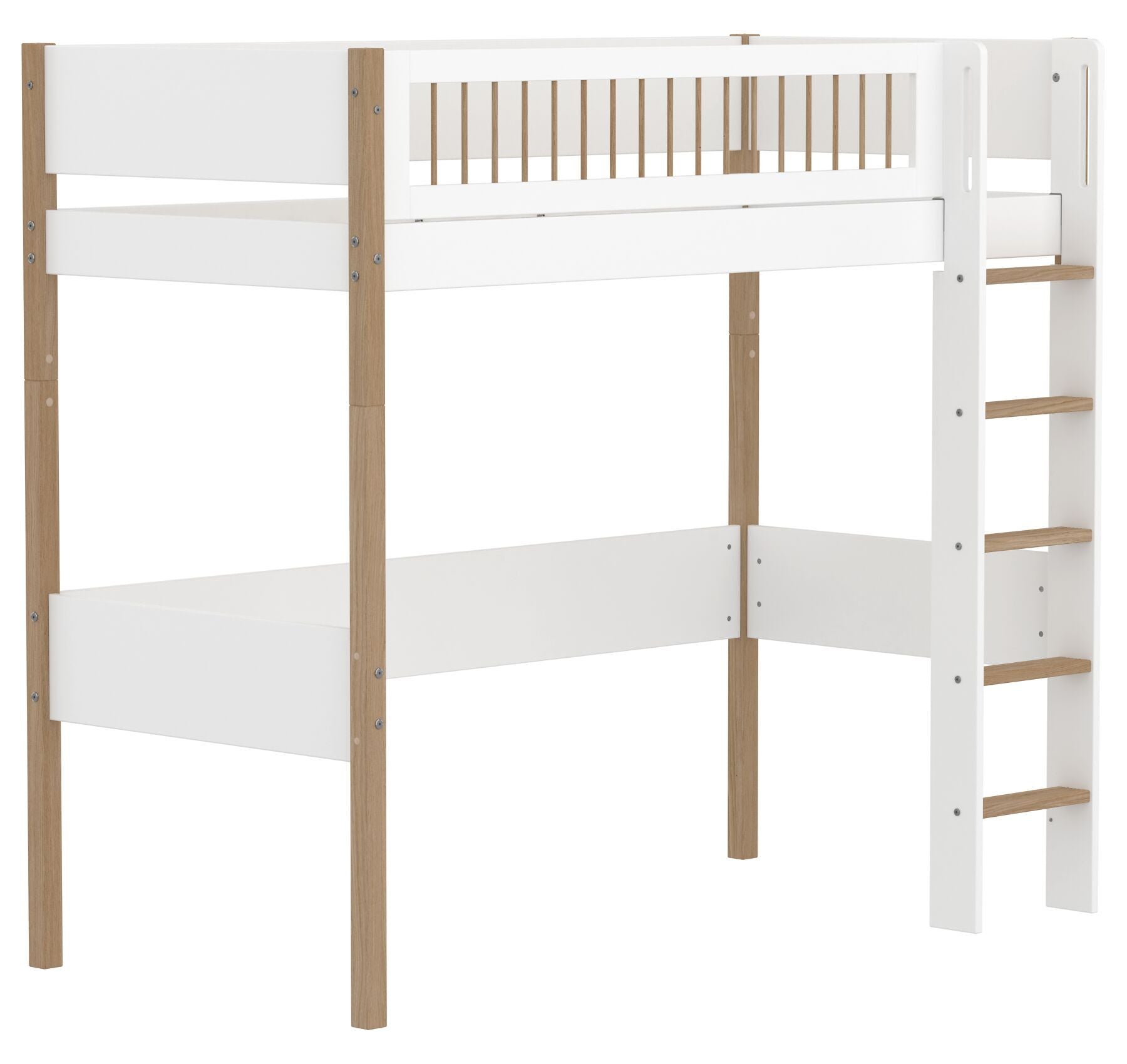 Flexa NOR Leiter gerade Hochbett - Weiss / B: 109.0 cm x T: 208.0 cm x H: 184.0 cm