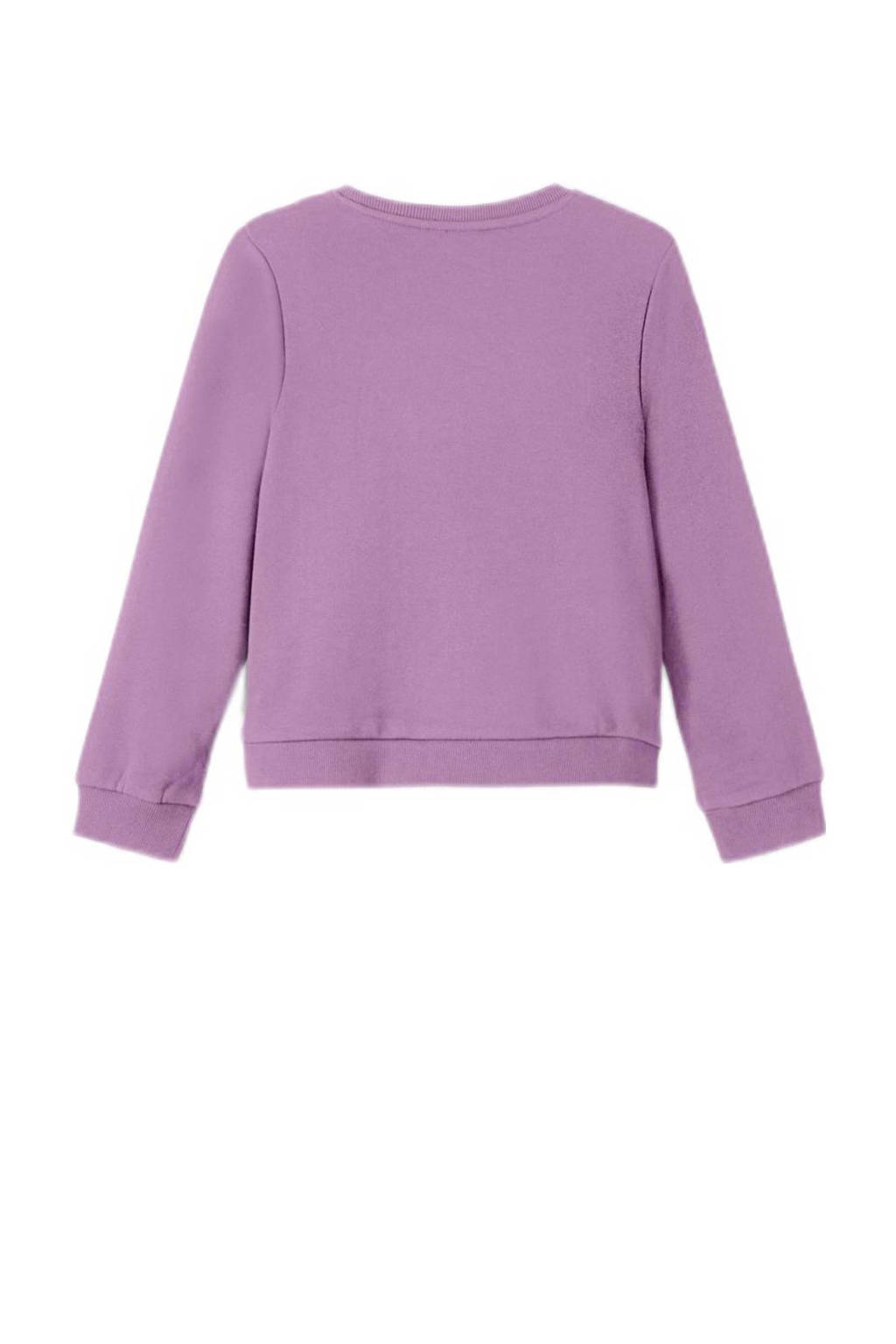 NAME IT sweater met printopdruk lichtpaars