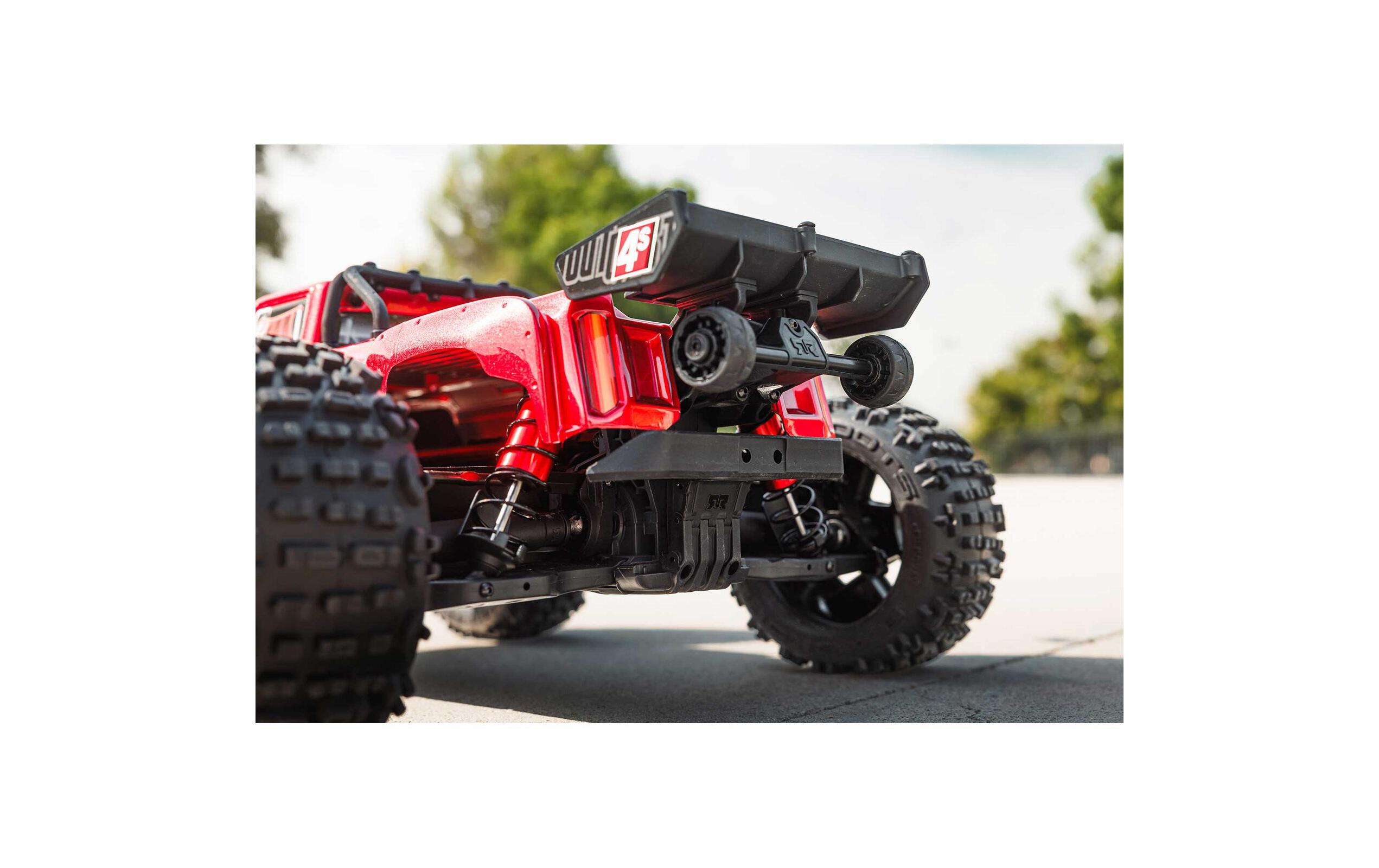 Monster Truck Outcast 4x4 4S V2 BLX Rot, ARTR, 1:10<br>Robuster Stunt Truck mit 4S Brushless Antrieb