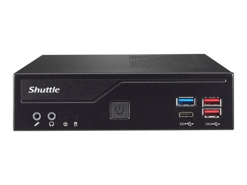 Shuttle XPC slim DH670V2 - Barebone - Slim-PC LGA1700 sokkel - Intel H670 - uden CPU - RAM 0 GB - UHD Graphics - Gigabit Ethernet, 2.5 Gigabit Ethernet - sort