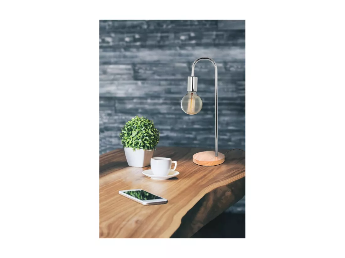 Lampe à Poser Bois & Métal 