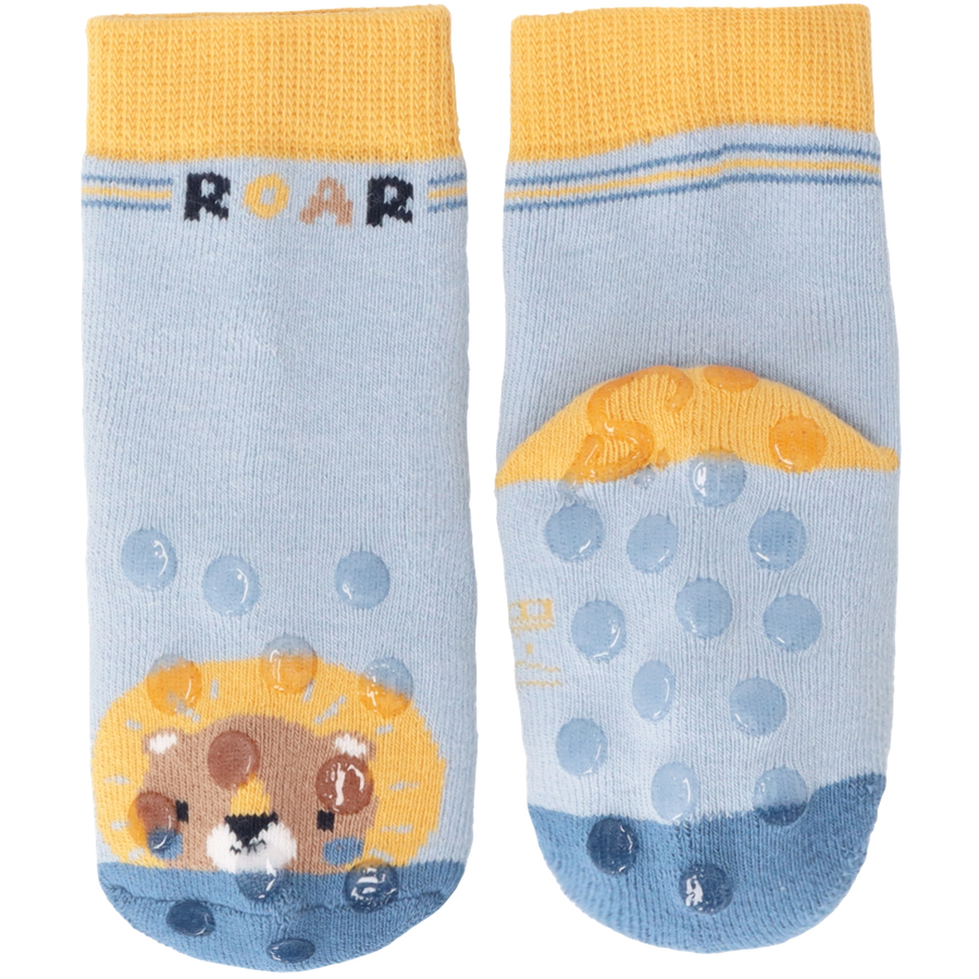 Sterntaler ABS-Krabbelsocken DP LöweBär graublau