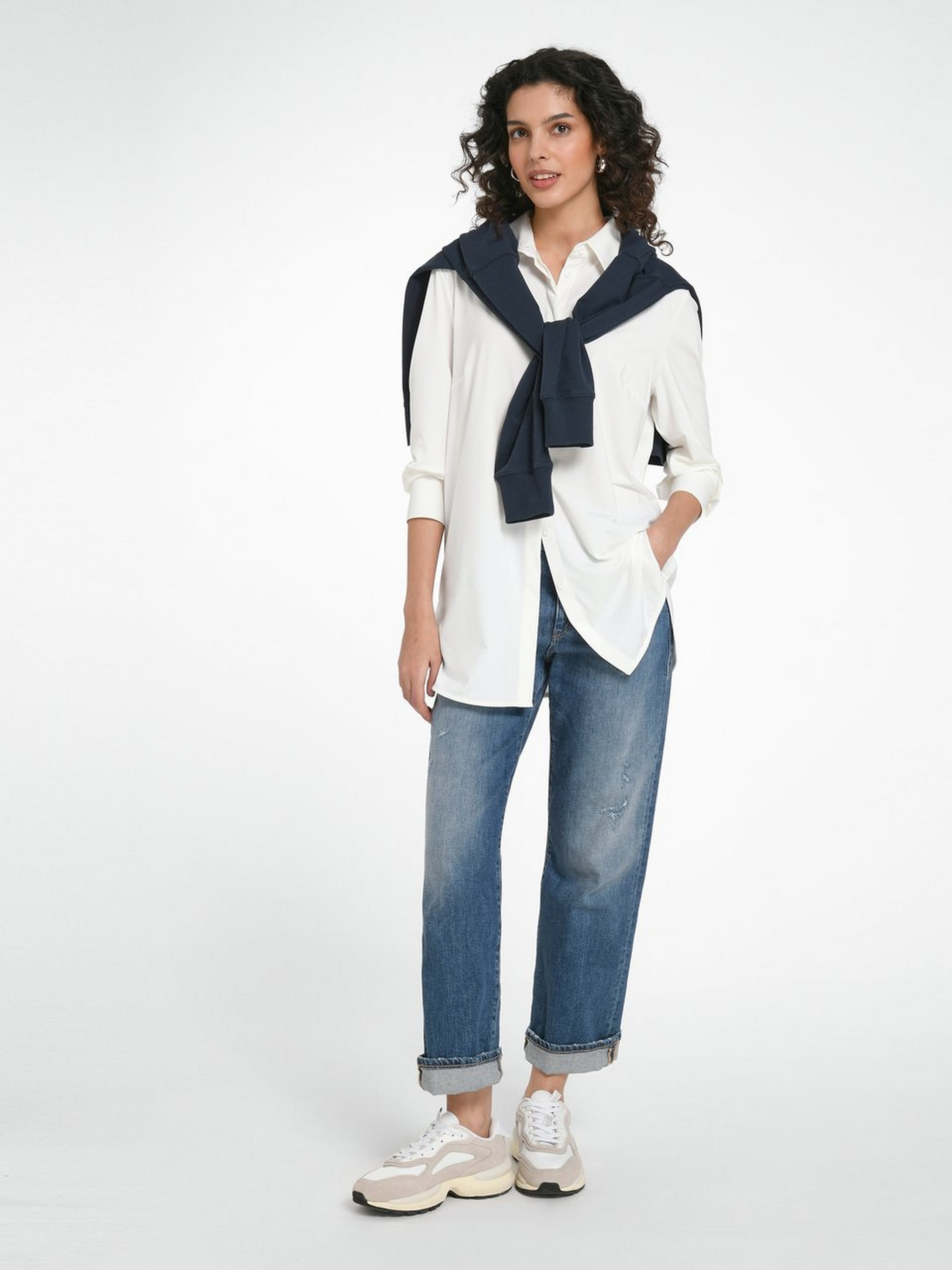 Jersey-Long-Bluse