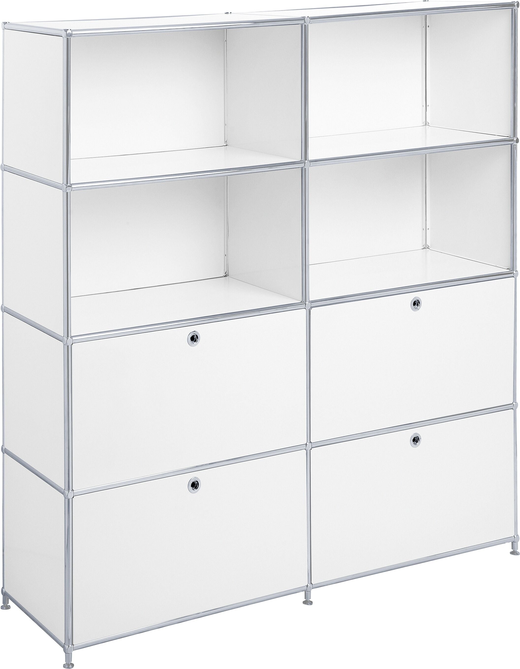 FLEXCUBE Regal - Weiss / B: 152.0 cm x T: 40.0 cm x H: 155.5 cm