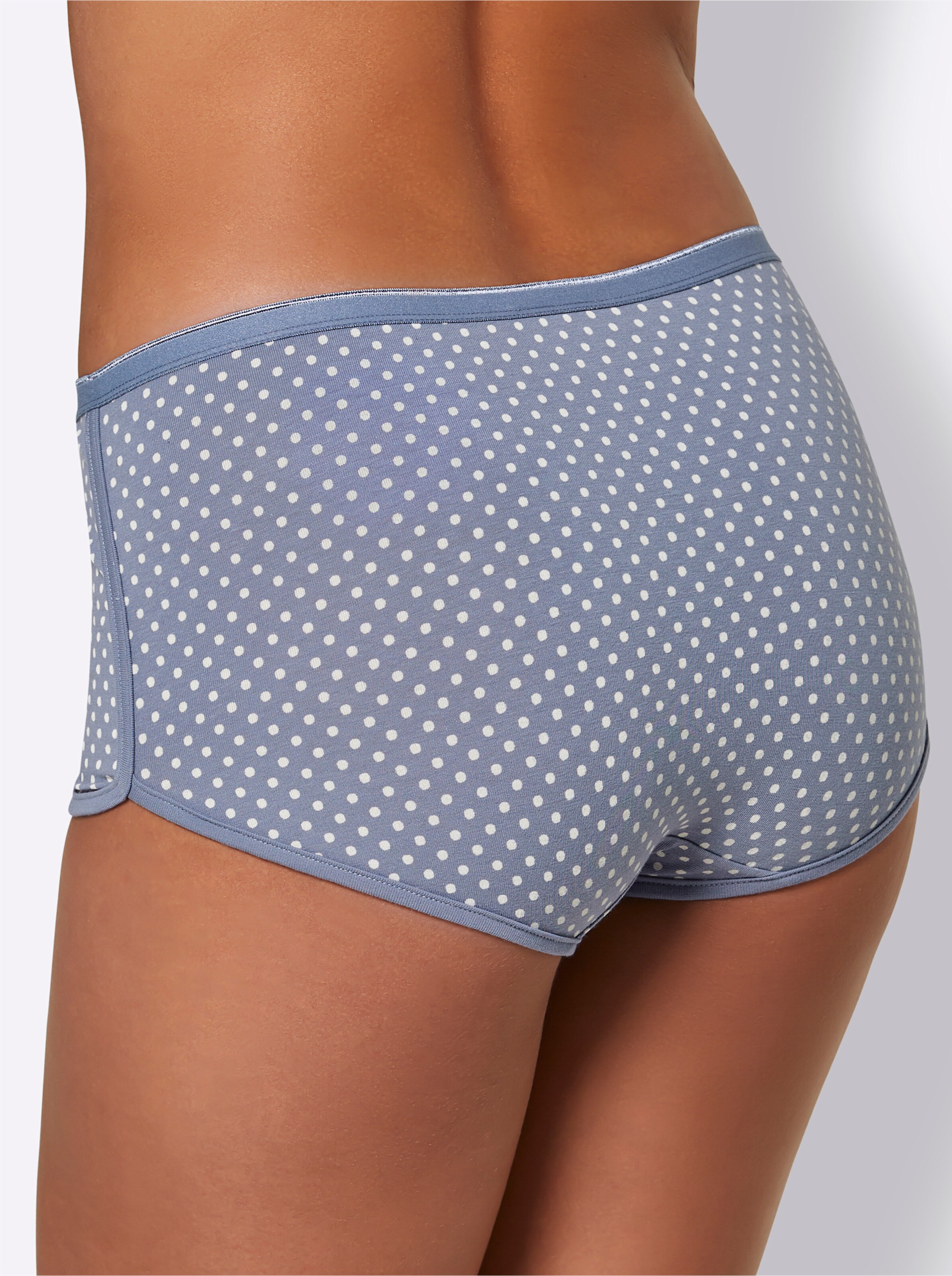 Hipster in 2x taubenblau-bedruckt + 1x taubenblau