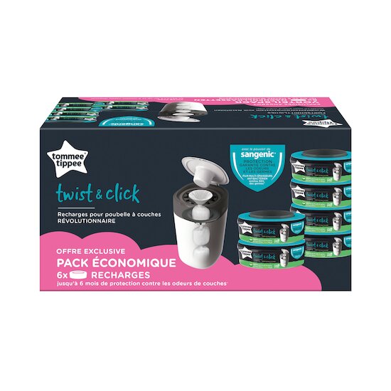 Recharges pour poubelles à couches Twist & Click   x6   de               Tommee Tippee