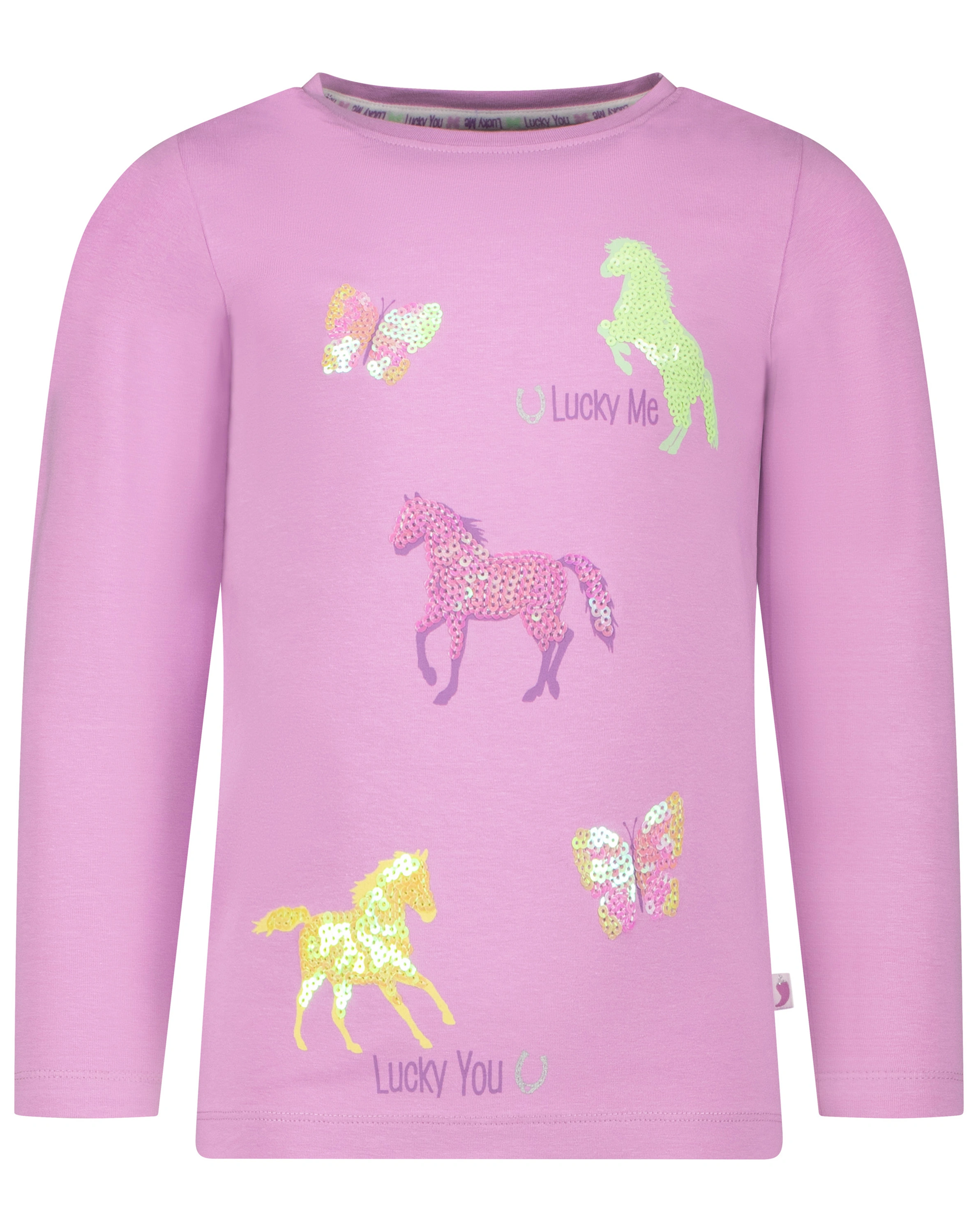 Langarm-Shirt LUCKY ME LUCKY YOU in crocus