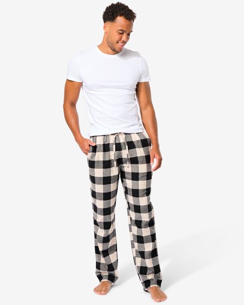 pantalon de pyjama homme flanelle à carreaux noir