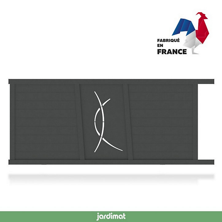 Portail Jardimat coulissant aluminium Lausanne noir 2100 - 400 x h.160 cm