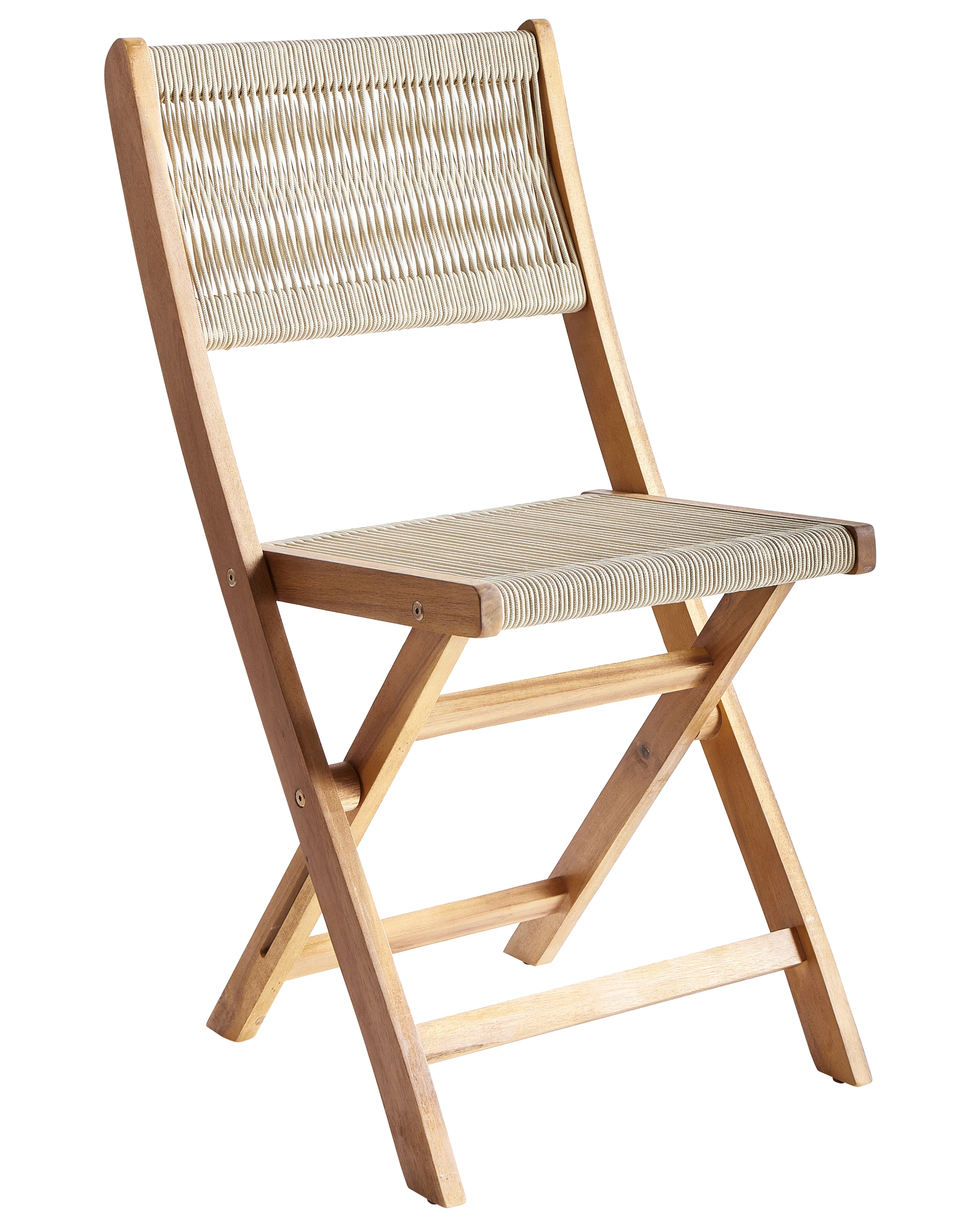 Set van 2 tuinstoelen PROSSEDI inklapbaar Acaciahout Beige