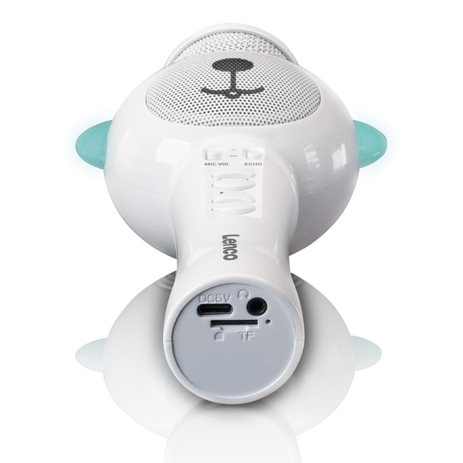 Lenco - Karaoke-Mikrofon mit Bluetooth und Beleuchtung - weiß