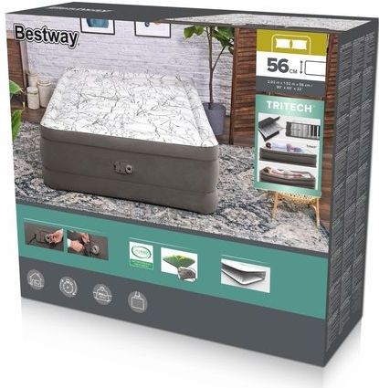 Bestway 6713E / 23 luchtbed Tweepersoonsmatras Grijs, Wit Unisex